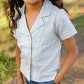 Cotton Linen Camp Shirt - Driftwood Stripe