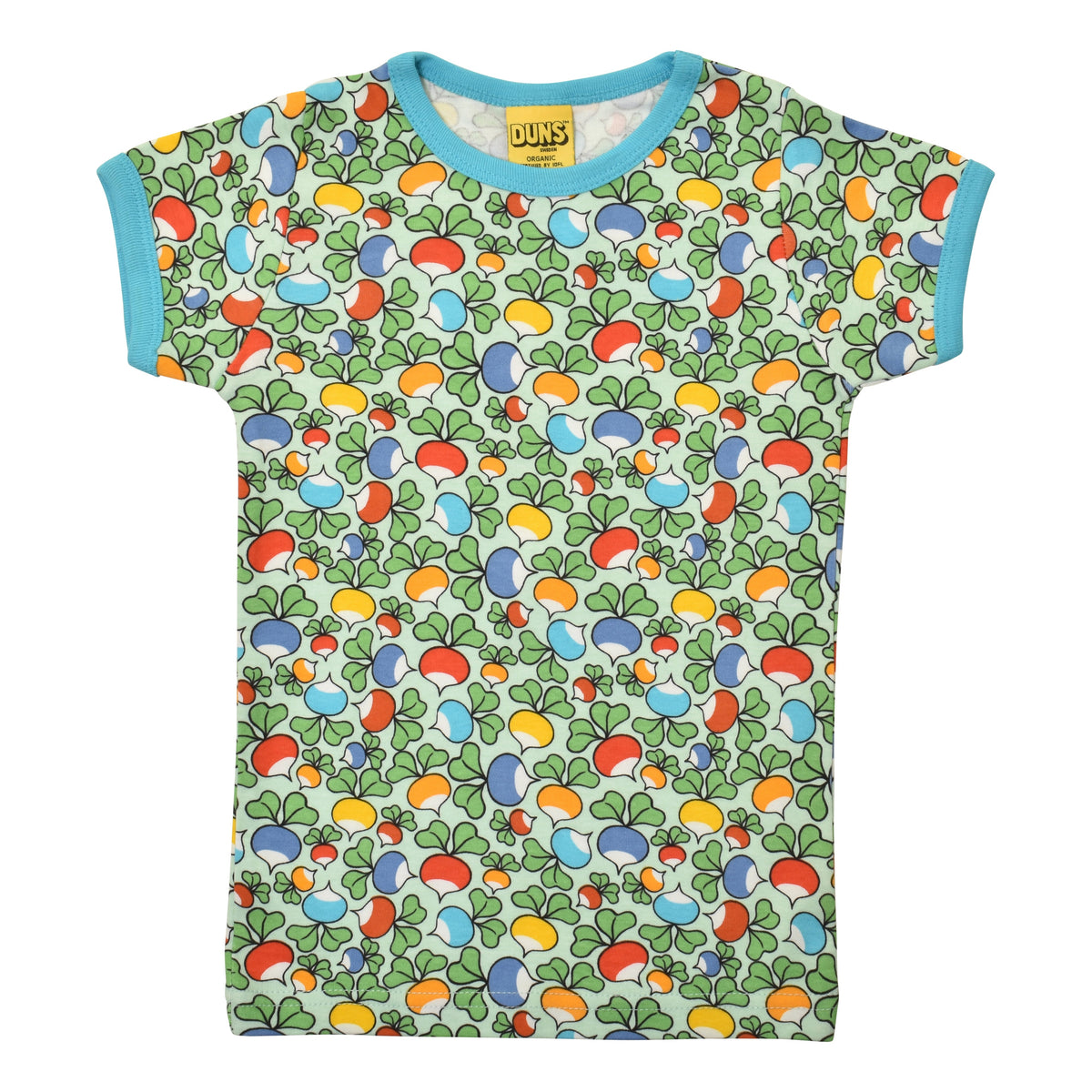 Organic Cotton Short Sleeve Tee - Jumbled Radish Blue