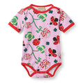 Organic Cotton Short Sleeve Bodysuit - Ladybug Print Blush Pink