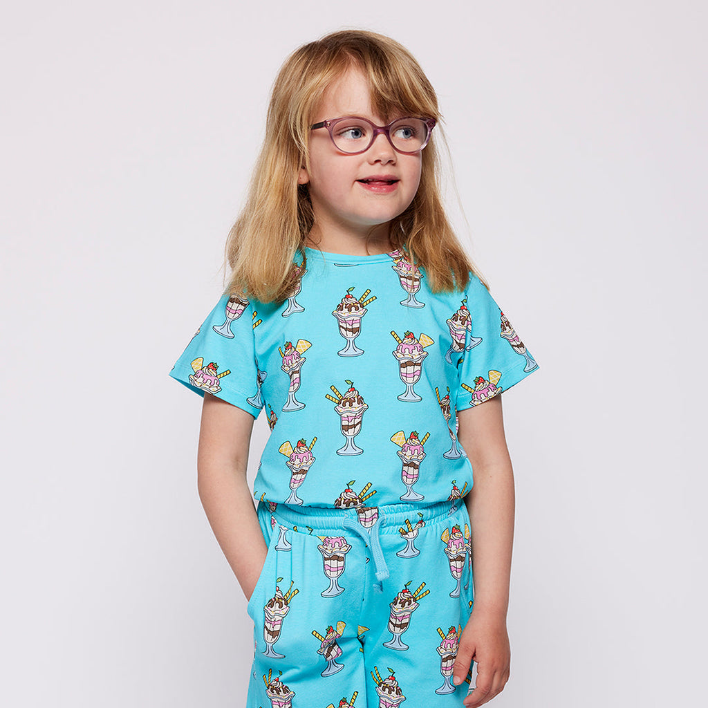 Organic Cotton Short Sleeve Kids T-Shirt - Sundaes Spring Meadow
