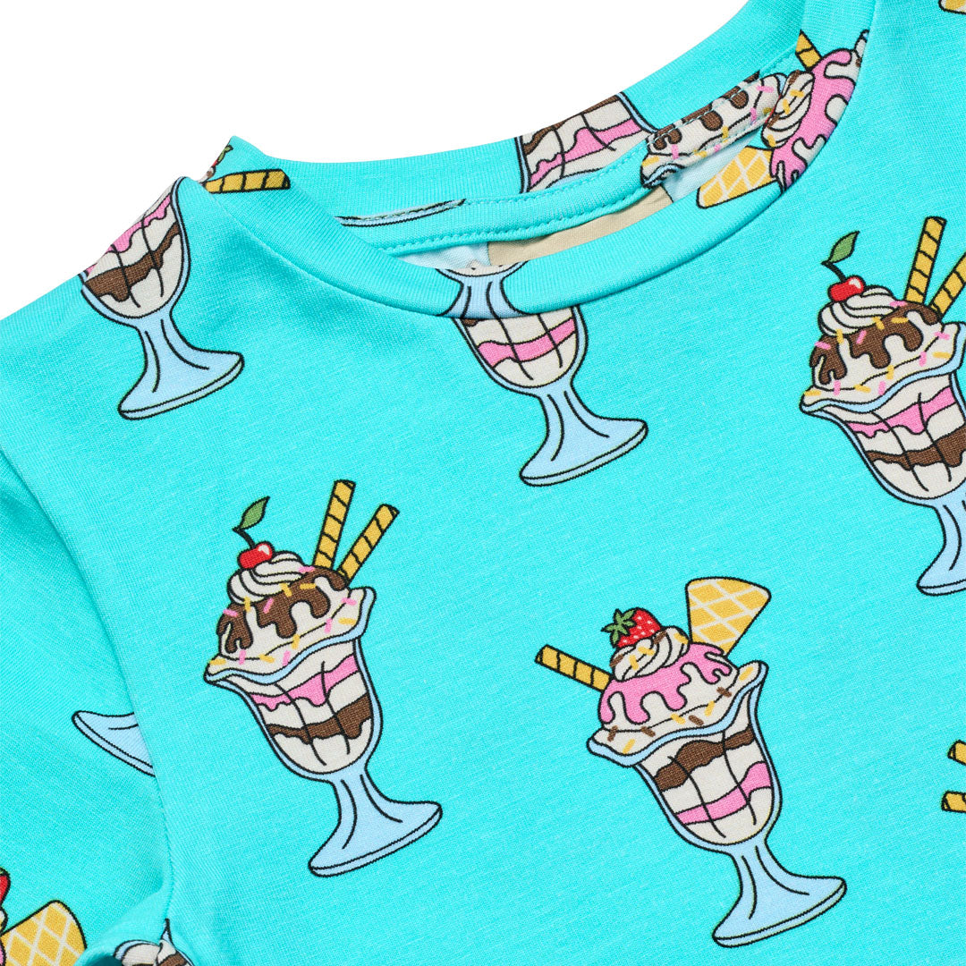 Organic Cotton Short Sleeve Kids T-Shirt - Sundaes Spring Meadow