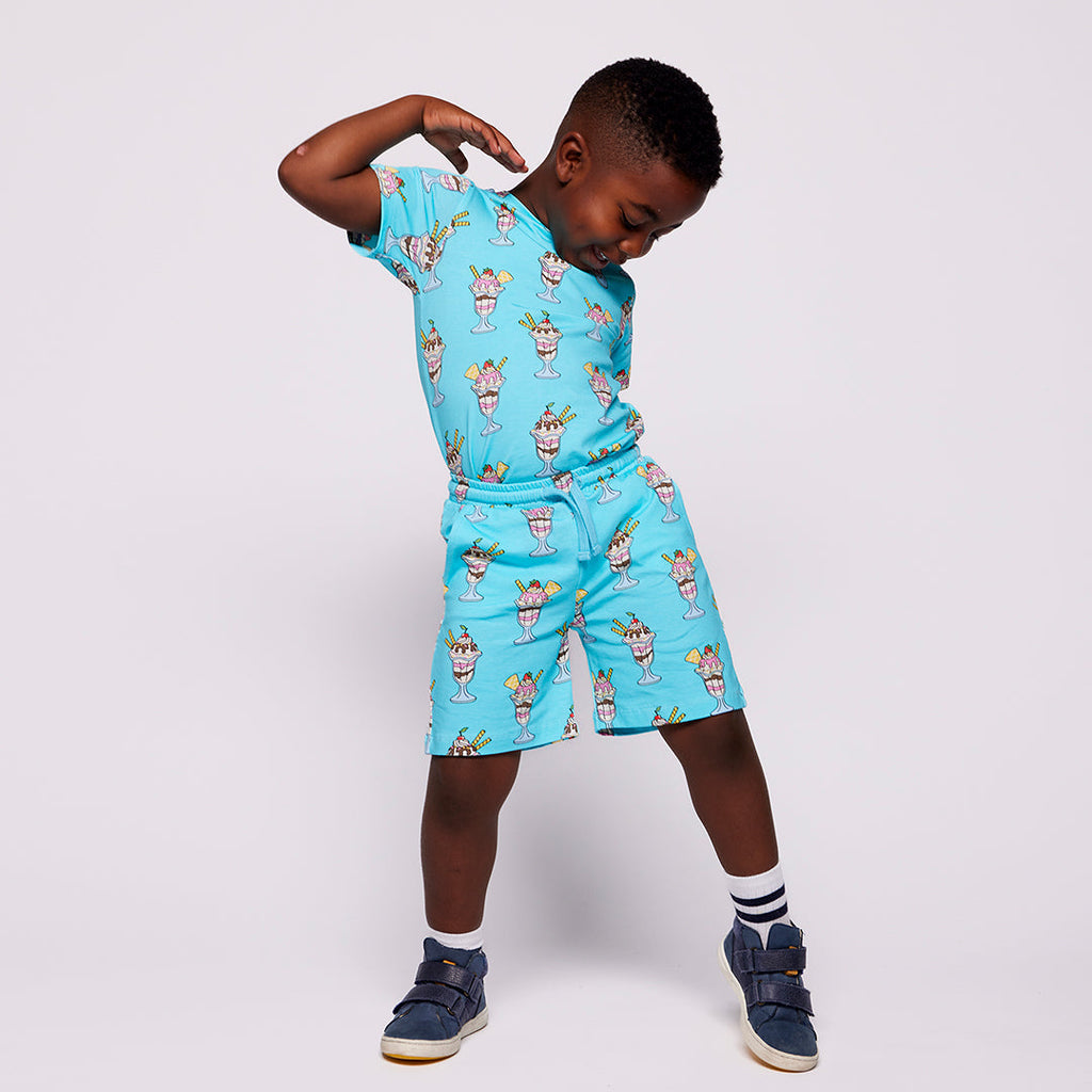 Organic Cotton Short Sleeve Kids T-Shirt - Sundaes Spring Meadow