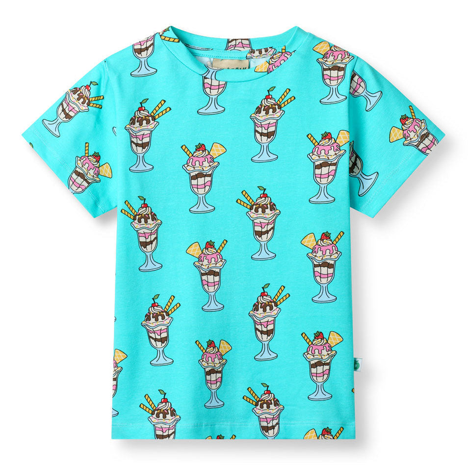 Organic Cotton Short Sleeve Kids T-Shirt - Sundaes Spring Meadow