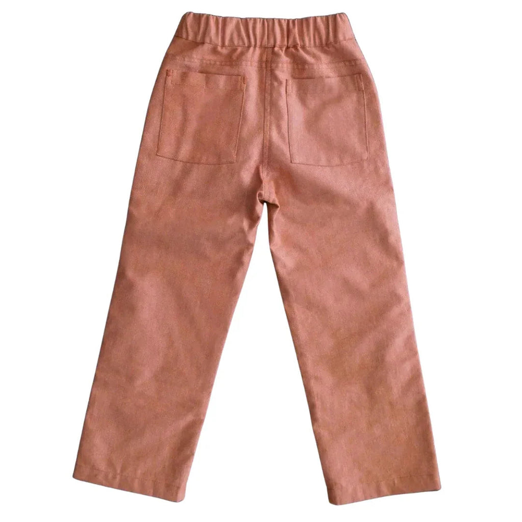 Organic Cotton Chambray Pants - Orange