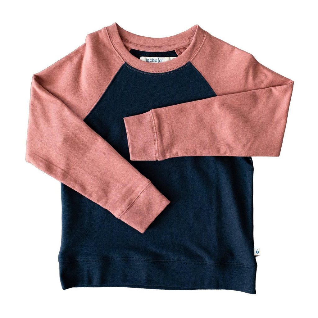 Organic Cotton Color Block Raglan Sweatshirt