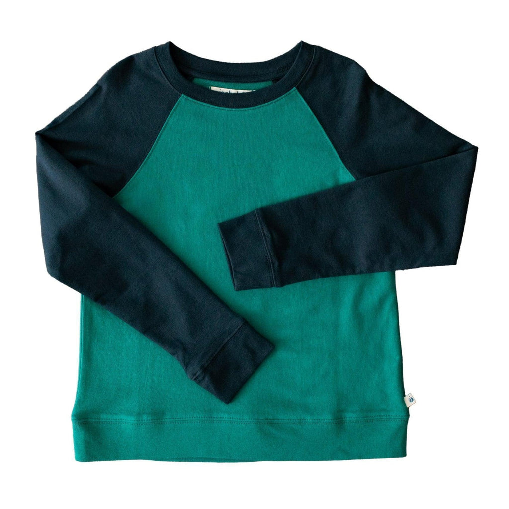 Organic Cotton Color Block Raglan Sweatshirt