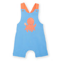 Organic Cotton Short Overalls - Octopus Appliqué
