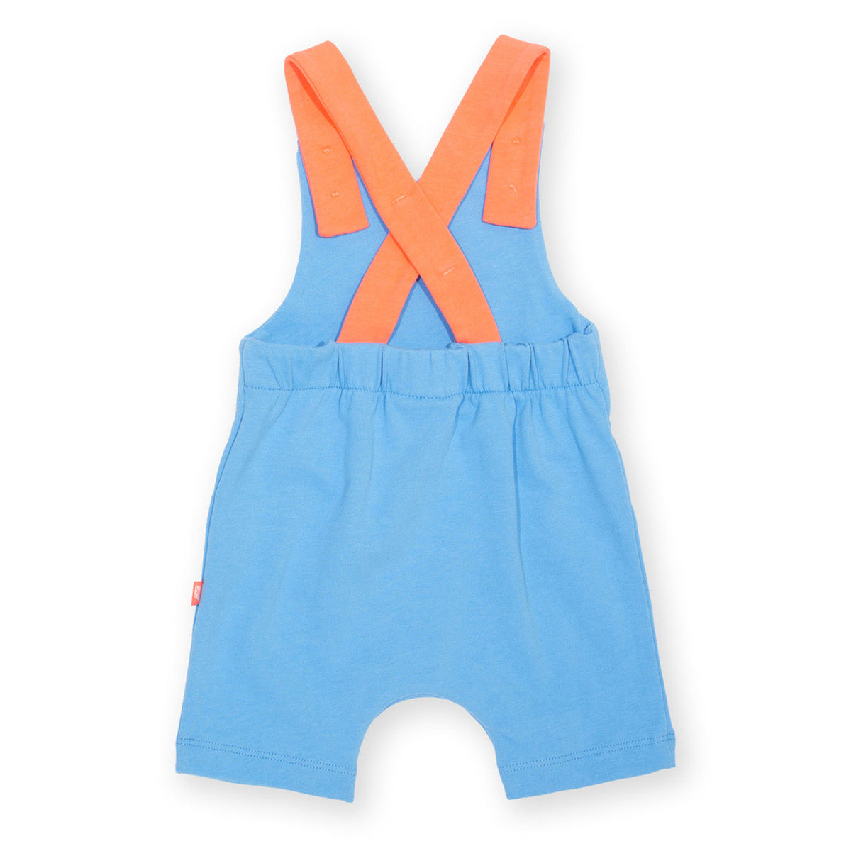 Organic Cotton Short Overalls - Octopus Appliqué