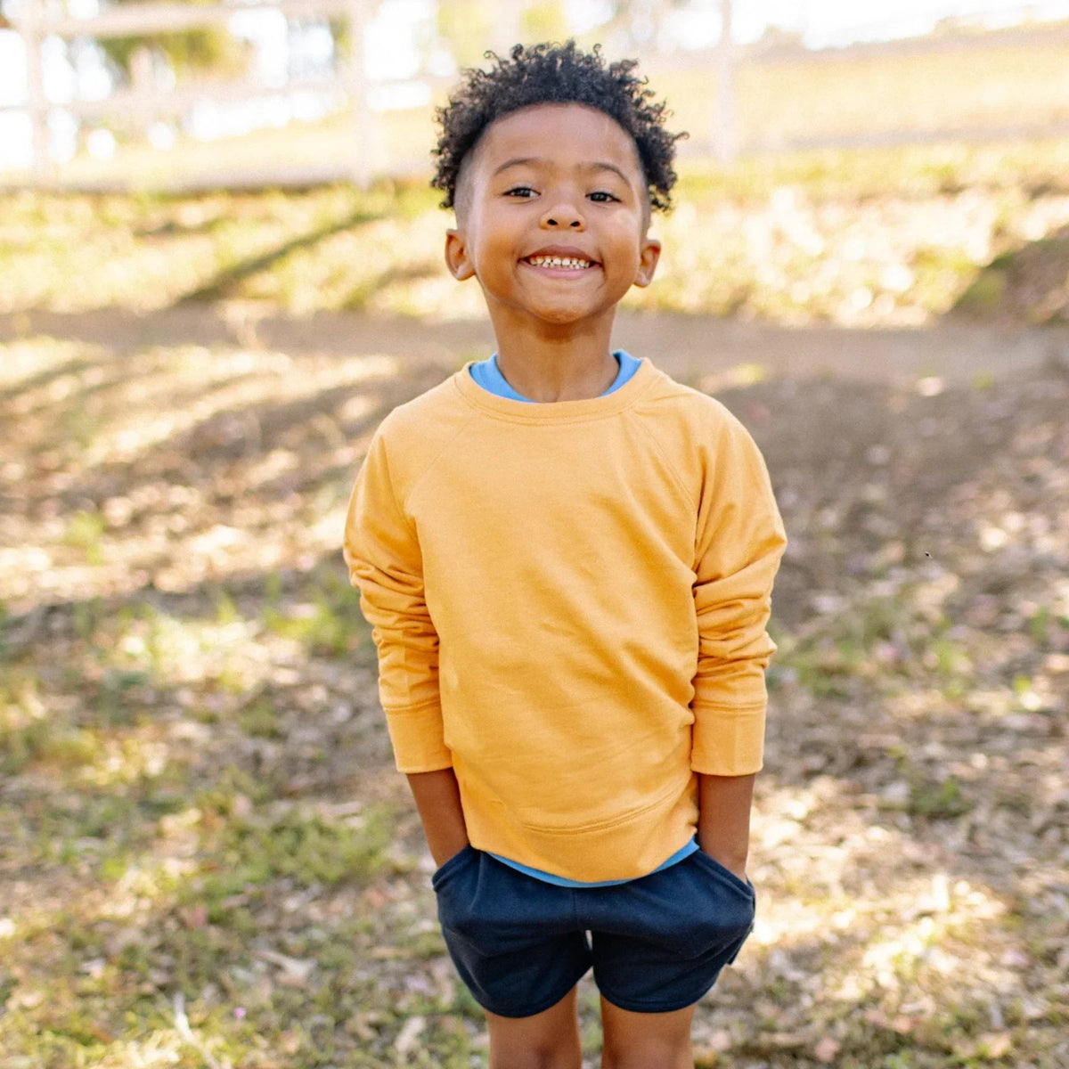 Organic Cotton Raglan Sweatshirt - Butterscotch or Peacock