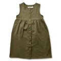 Organic Cotton Twill Dress with Pockets - Dark Olive