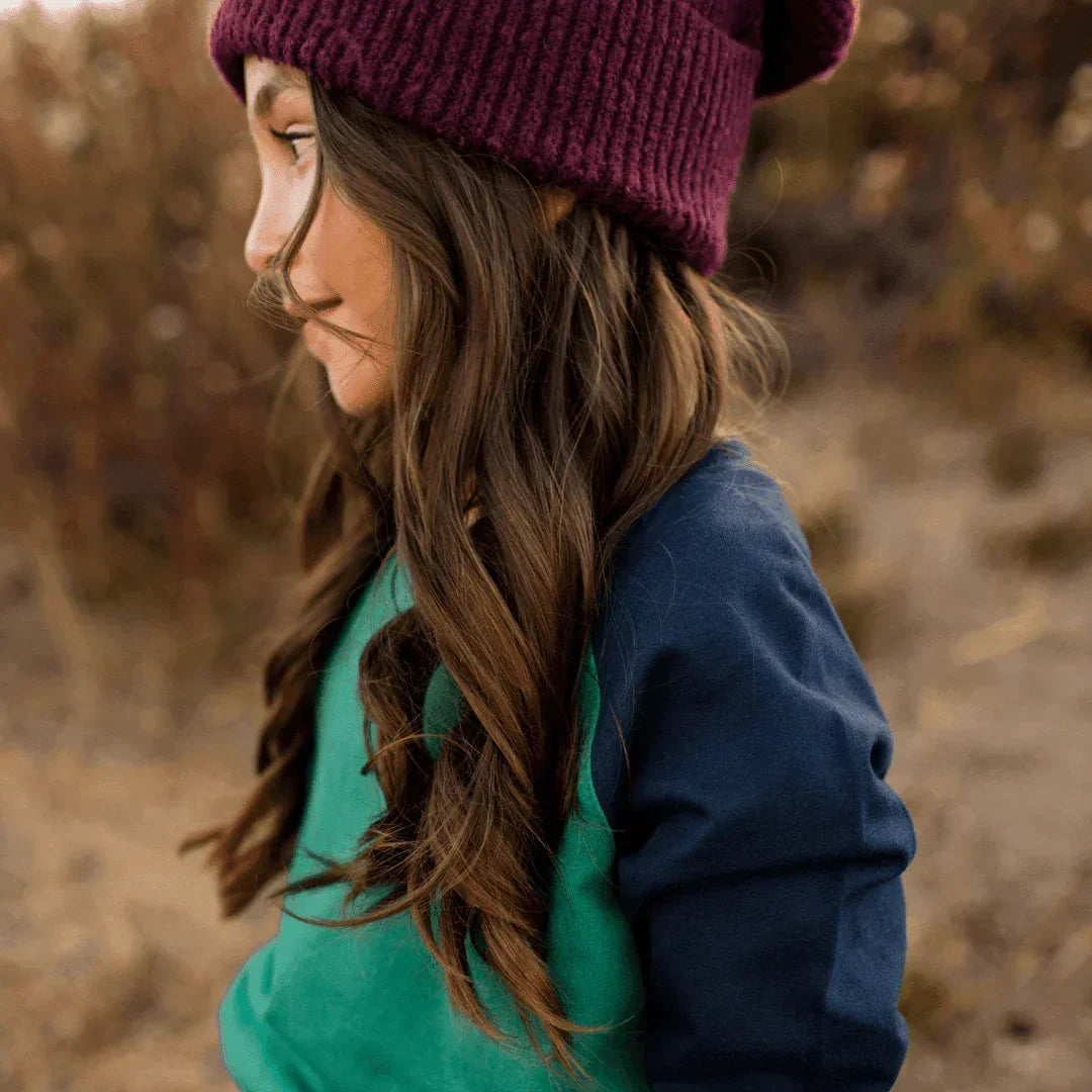 Organic Cotton Color Block Raglan Sweatshirt