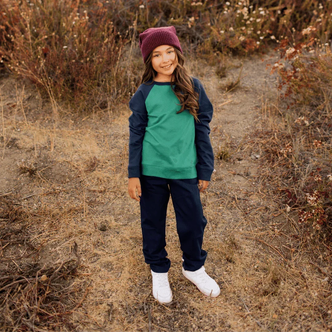 Organic Cotton Color Block Raglan Sweatshirt